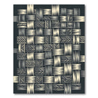 Woven Tan and Gray Geometric Texture Rug