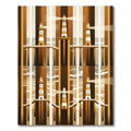 Brown Beige Striped Lighthouse Waterscape Rug