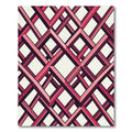 Crimson Geometric Interwoven Lattice Rug