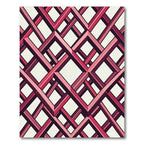 Crimson Geometric Interwoven Lattice Rug