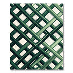 Modern Emerald Green Intersecting Grid Rug
