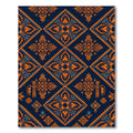 Bold Navy and Orange Geometric Boho Rug