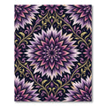 Elegant Violet Floral Mandala Arrangement Rug