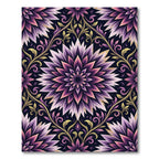 Elegant Violet Floral Mandala Arrangement Rug