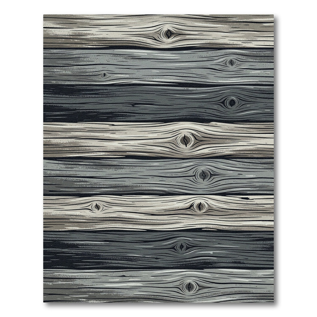 Rustic Gray Weathered Wood Grain Plank Rug