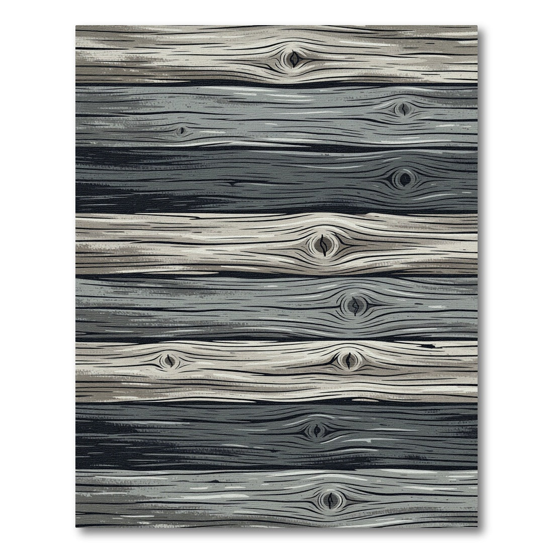 Rustic Gray Weathered Wood Grain Plank Rug