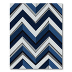 Bold Navy and White Zigzag Chevron Rug