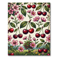 Cheerful Cherry Orchard Botanical Blossoms Rug