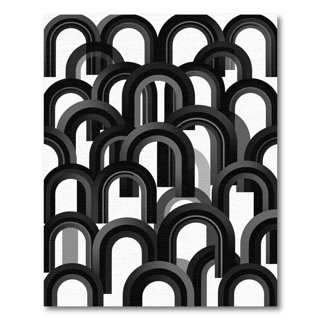 Monochromatic Overlapping Arch Composition Rug