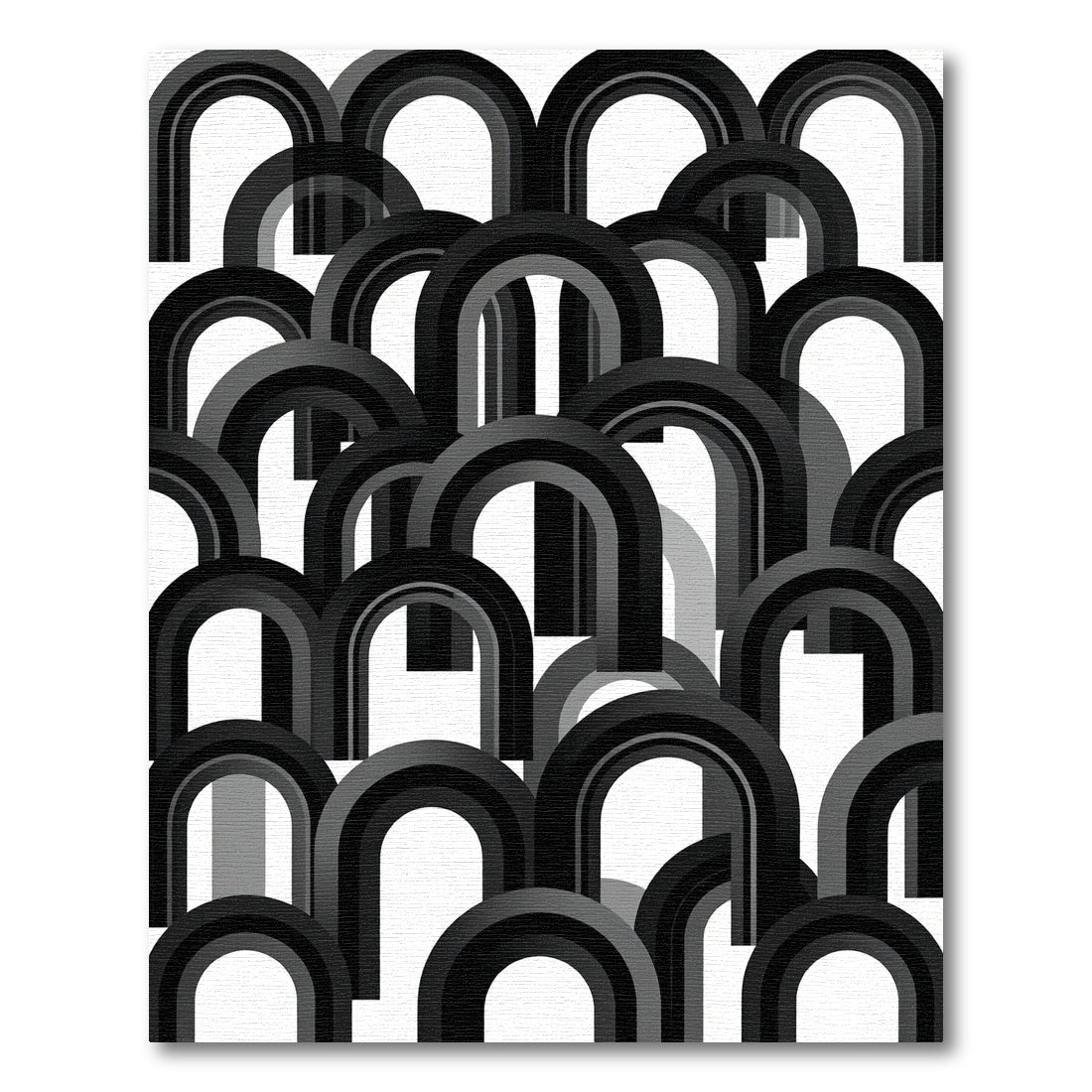 Monochromatic Overlapping Arch Composition Rug