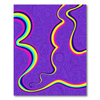 Retro Neon Swirl Abstract Shapes Rug
