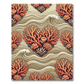 Coral Heart with Ocean Waves Rug
