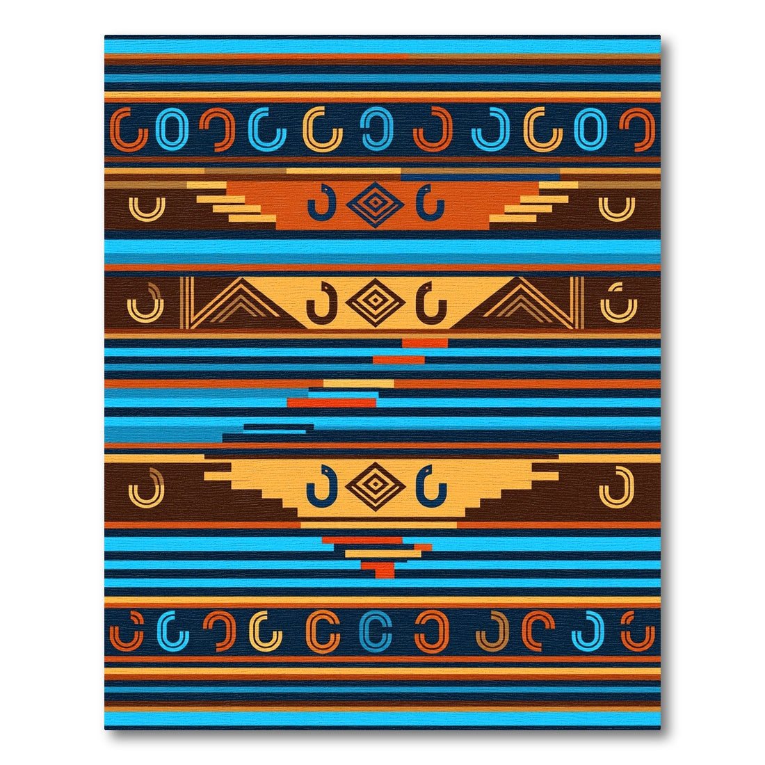 Bold Indigo Tribal Stripe Rug
