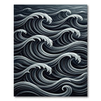 Dark Gray Oceanic Wave Rug