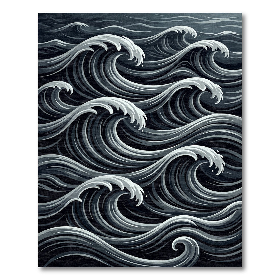 Dark Gray Oceanic Wave Rug