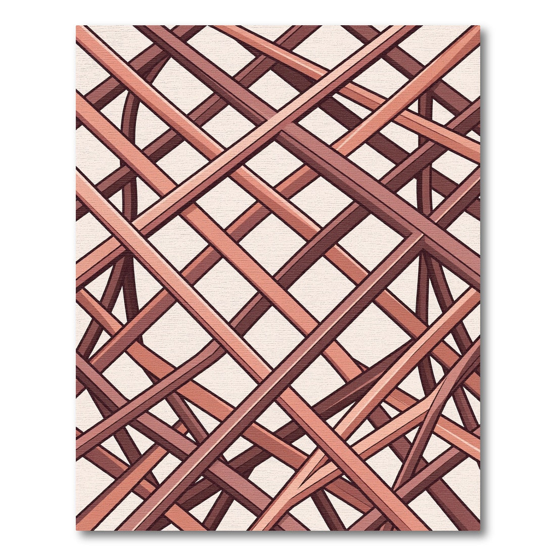 Copper Geometric Lattice Abstract Rug