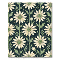 Sage Green Chamomile Floral Dark Field Rug