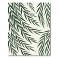 Dark Green Willow Leaf Branches Rug