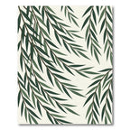 Dark Green Willow Leaf Branches Rug