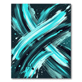 Abstract Cyan Brushstroke Swirls Rug