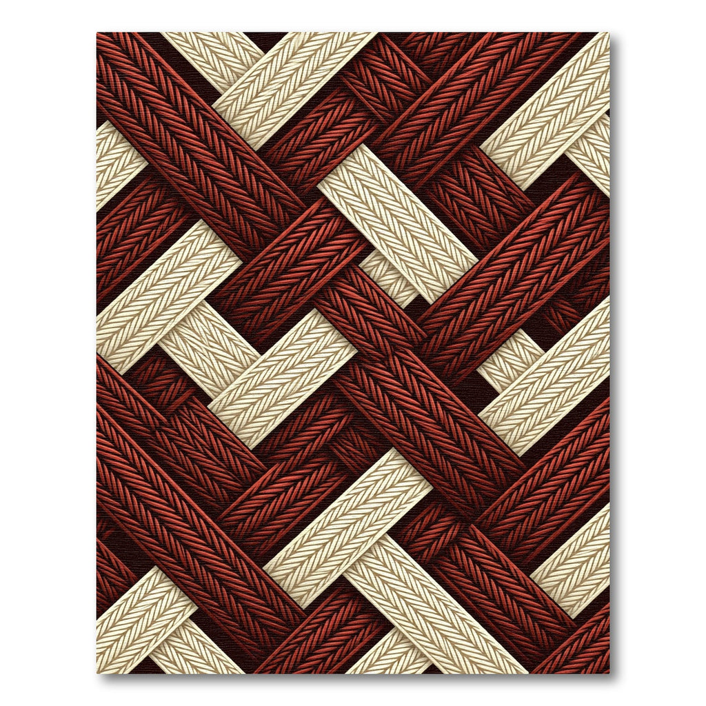 Crimson Cream Braided Weave Rug