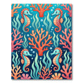 Cute Seahorse and Vibrant Coral Reef Rug