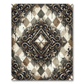 Ornate Gold Diamond Argyle Splatter Rug