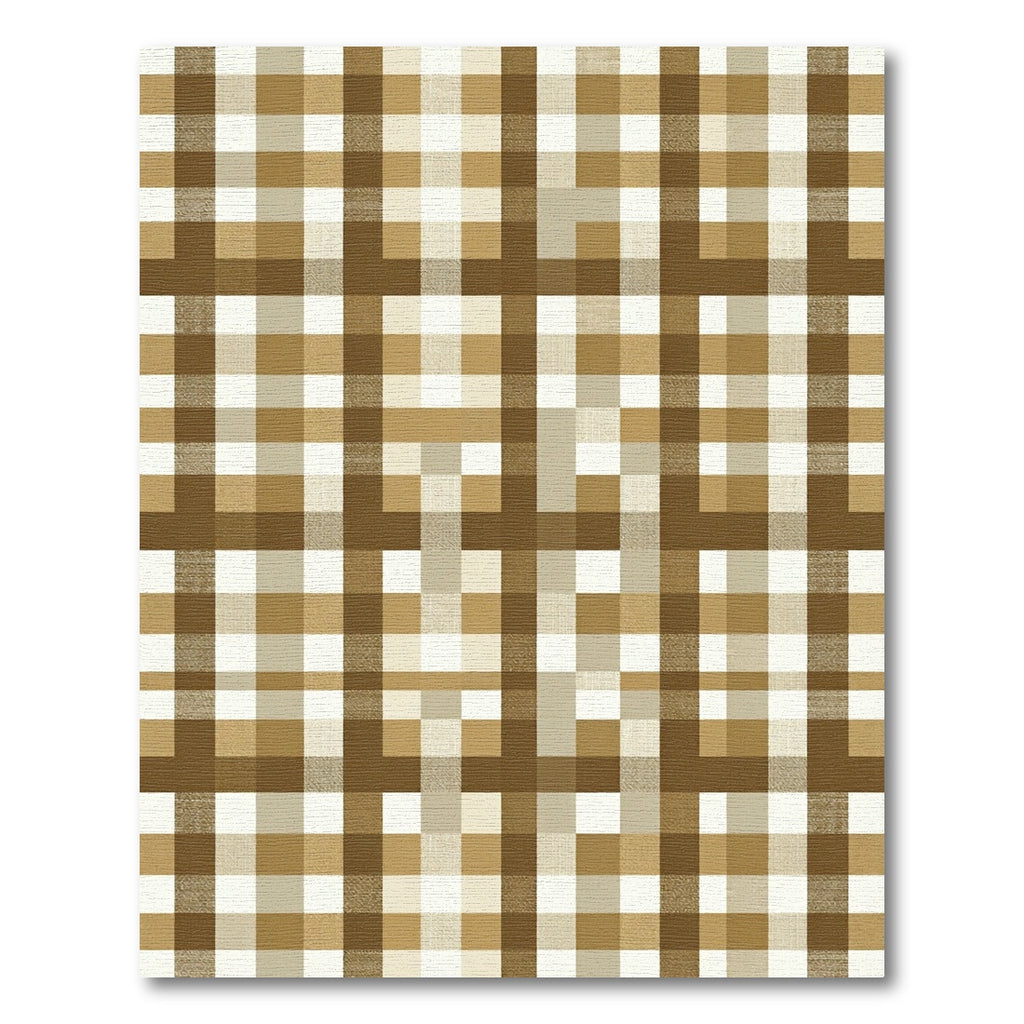 Earthy Brown Checkerboard Grid Rug