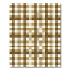 Earthy Brown Checkerboard Grid Rug