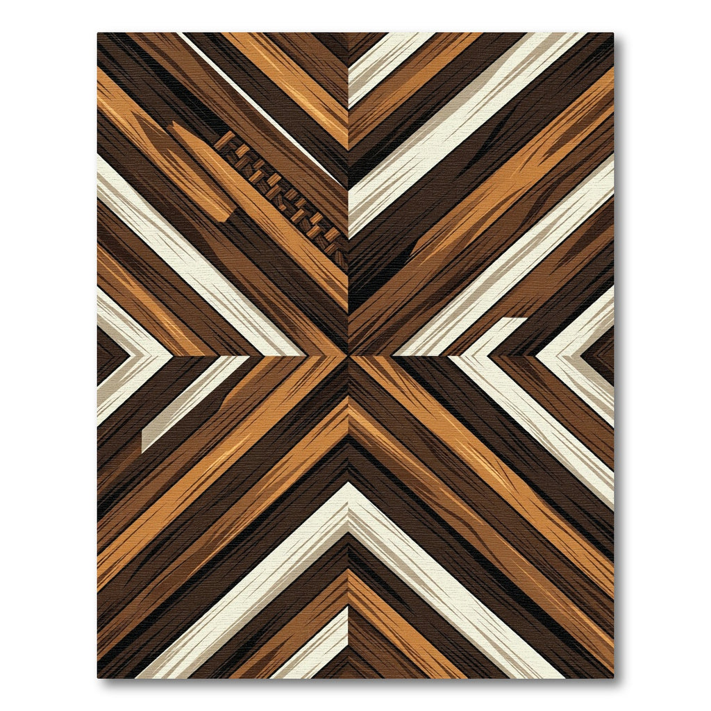 Geometric Chevron Wood Grain Aesthetic Rug
