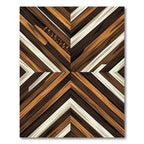 Geometric Chevron Wood Grain Aesthetic Rug