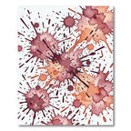 Abstract Crimson and Peach Ink Splash Rug