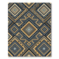 Gold and Slate Geometric Diamond Art Rug