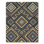 Gold and Slate Geometric Diamond Art Rug