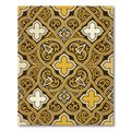 Elegant Golden Filigree Interlocking Scroll Rug