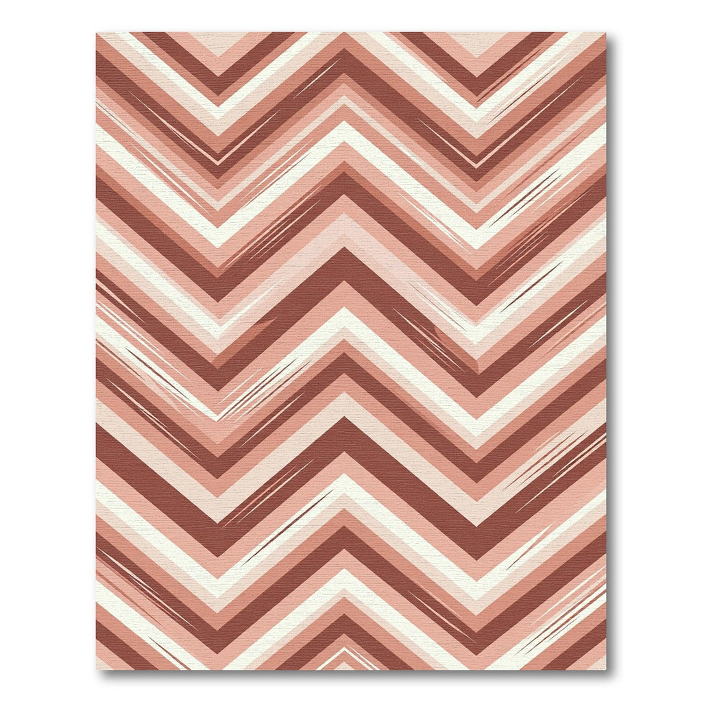 Retro Terracotta Chevron Stripes Rug