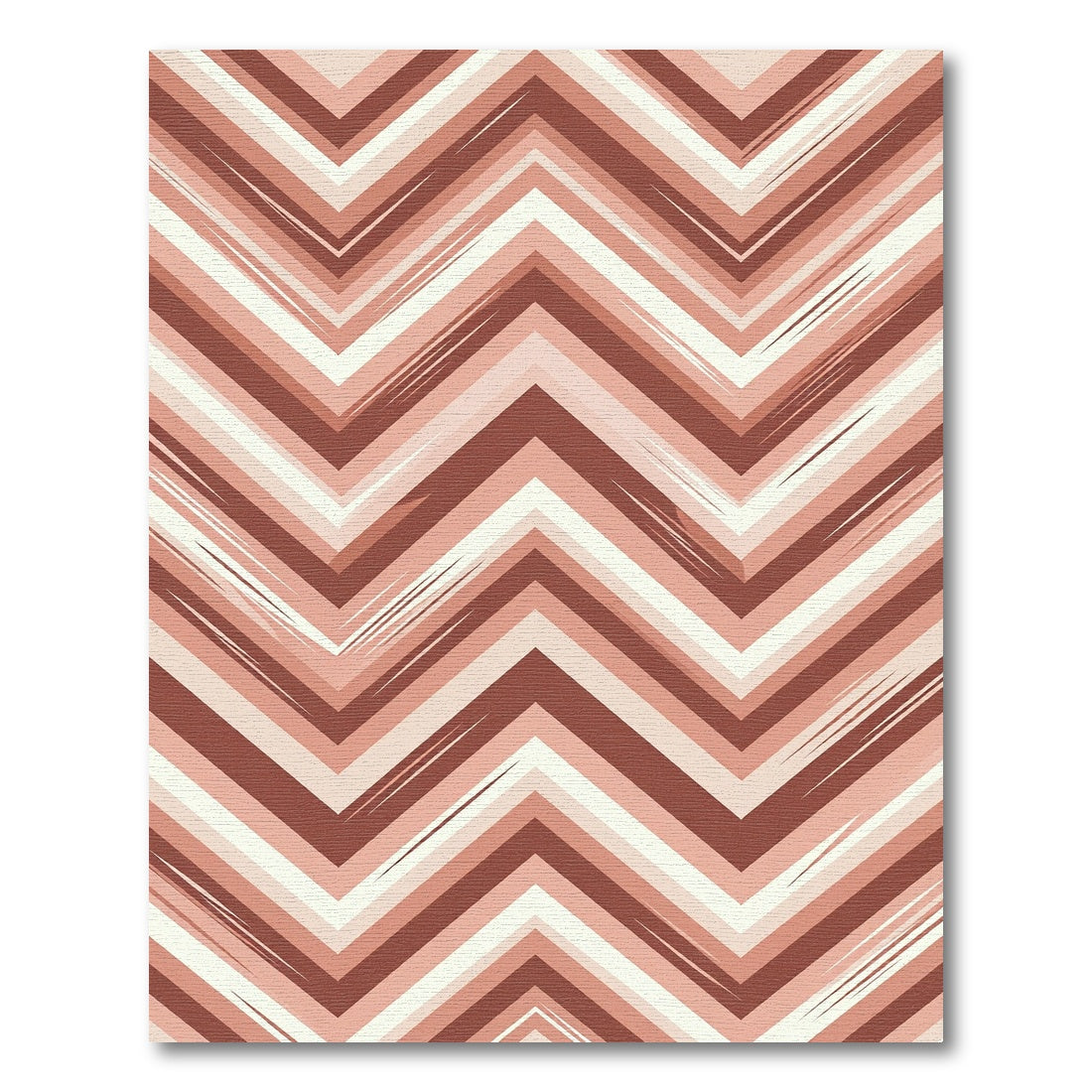 Retro Terracotta Chevron Stripes Rug