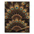 Opulent Gold Peacock Feather Spread Rug