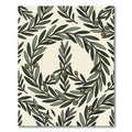 Green Olive Branch Wreath Cream Rug