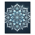 Icy Blue Frost Snowflake Mandala Rug