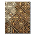 Antique Gold Geometric Star Medallion Rug