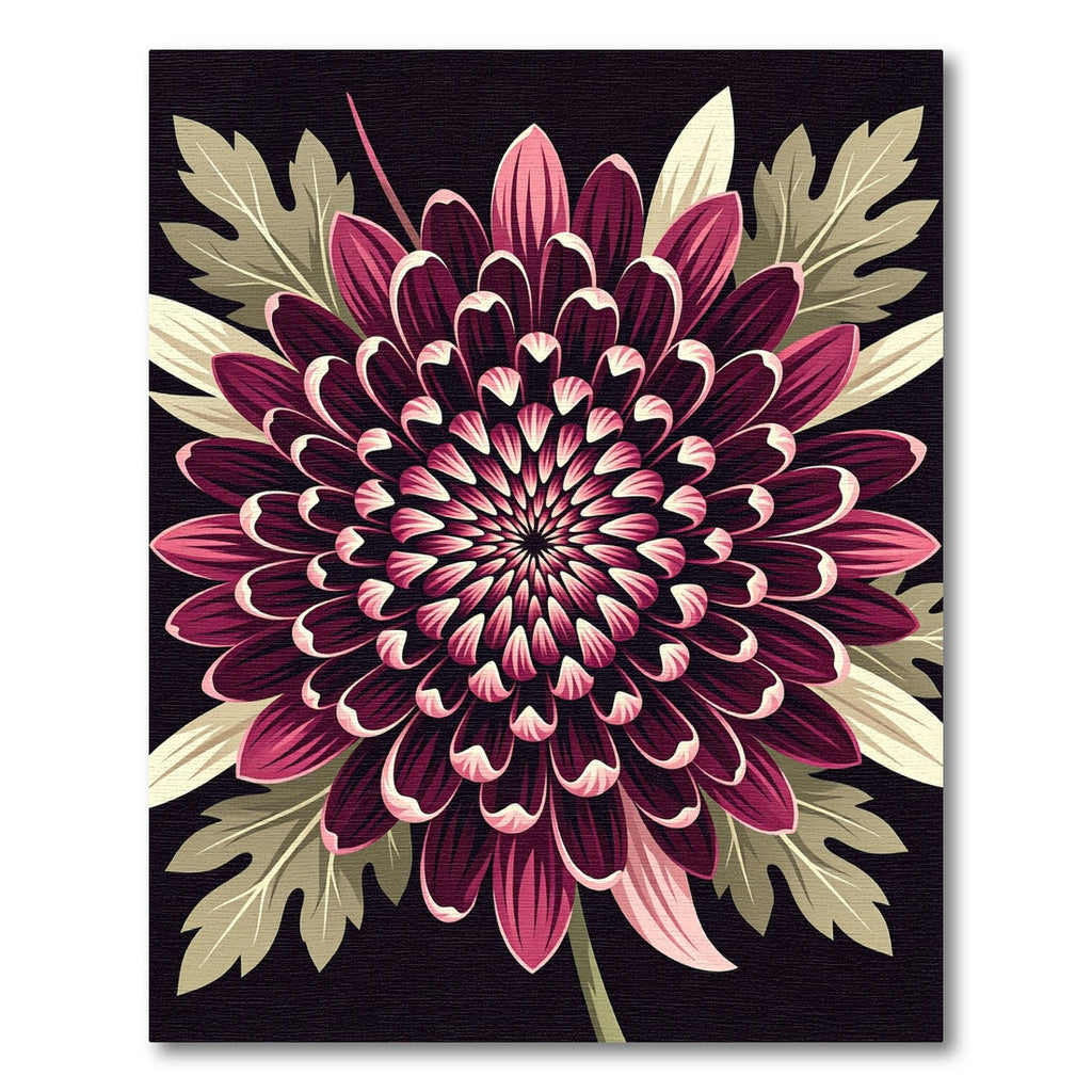 Rich Plum Chrysanthemum Flora Rug
