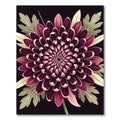 Rich Plum Chrysanthemum Flora Rug