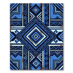 Bold Geometric Navy Blue Diamond Abstract Rug