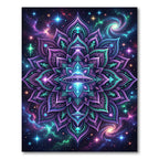 Neon Cosmic Alien UFO Mandala Rug