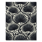 Art Nouveau Black Palm Frond Rug