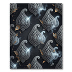 Ornate Grey Paisley Tear Open Rug