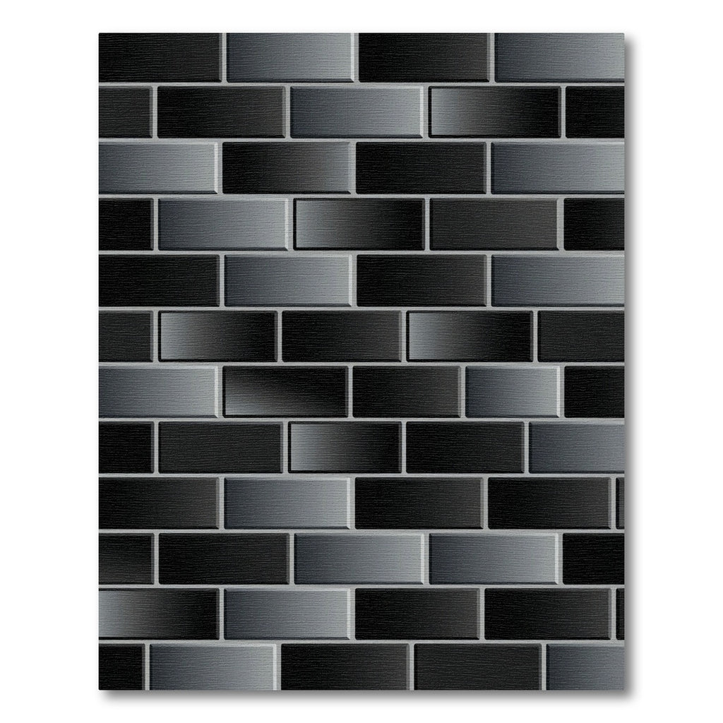 Gray Black Brick Texture Rug