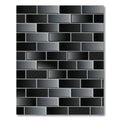 Gray Black Brick Texture Rug