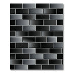 Gray Black Brick Texture Rug
